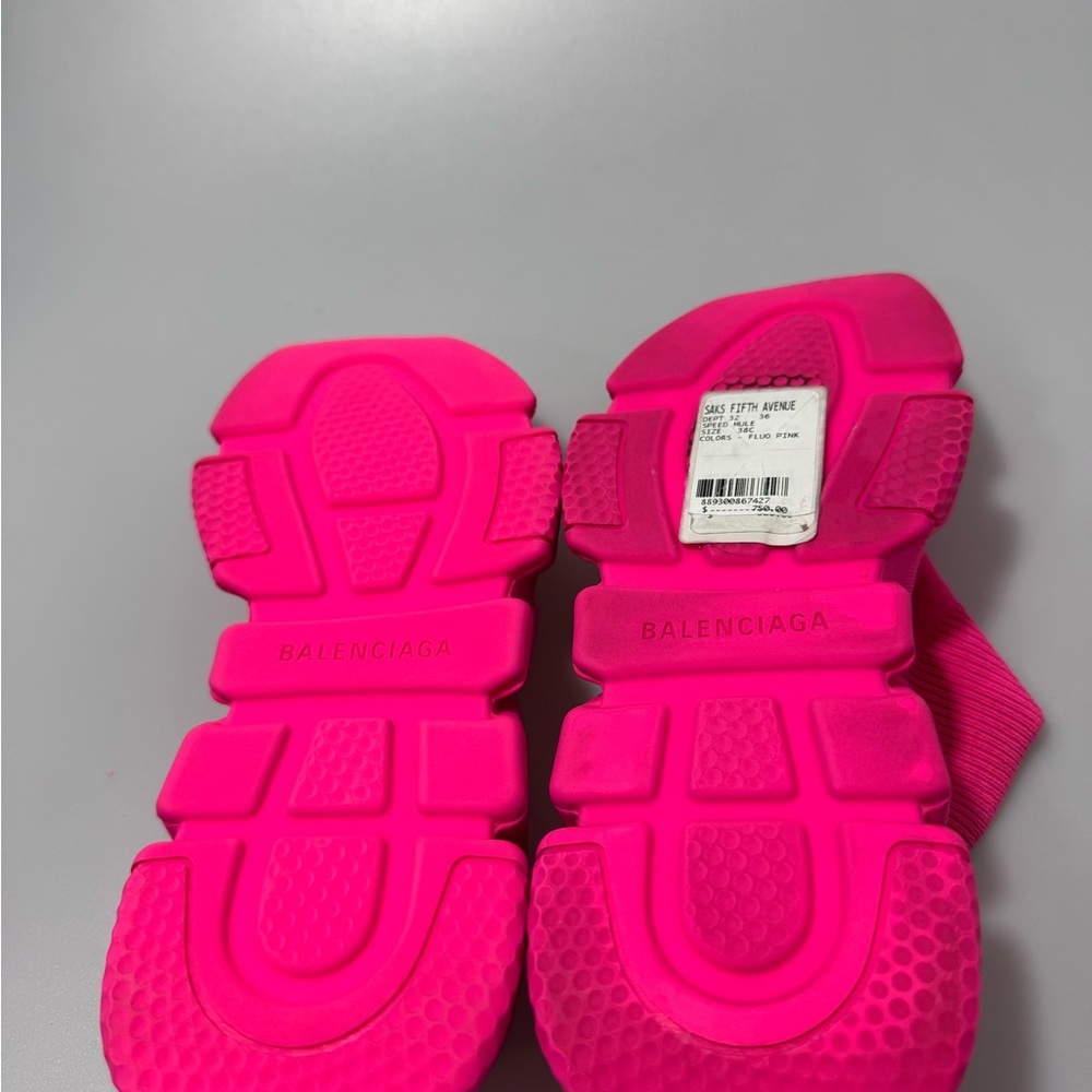 Balenciaga Speed Printed Mules Pink Women’s EU 38/US 8 - Picture 7 of 9